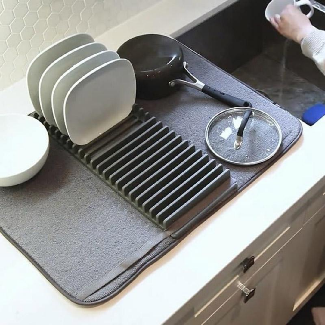 Multipurpose Drain Mat with Dish Stand