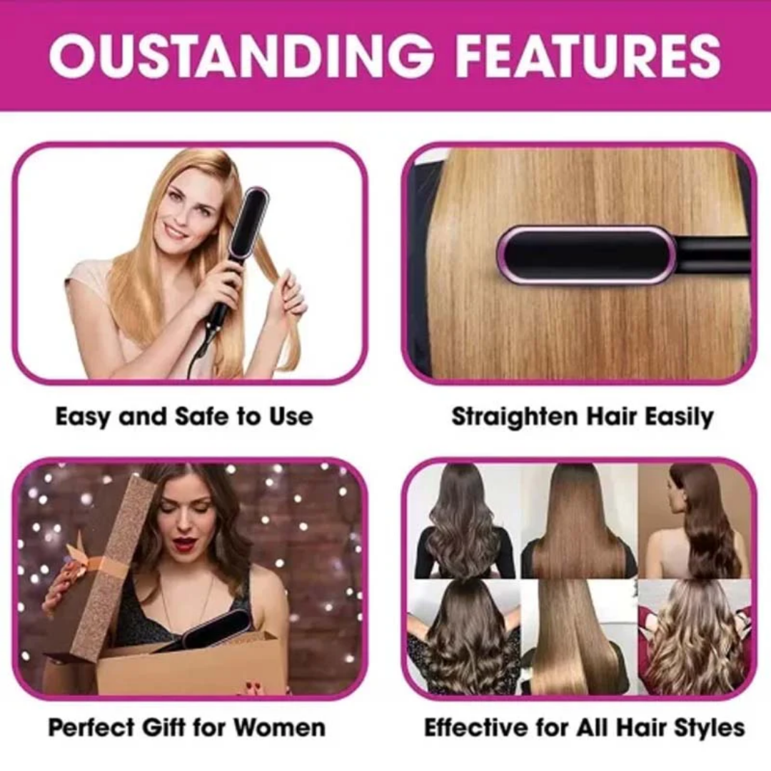 Hair Straightener Comb – 2-in-1 Hot Comb & Brush